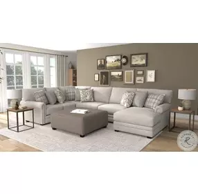 Livingston Linen RAF Sectional with Ottoman