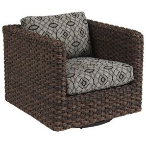 Kilimanjaro Black Upholstered Outdoor Swivel Glider Lounge Chair