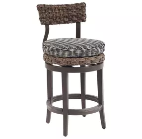 Kilimanjaro Black Upholstered Outdoor Swivel Counter Height Stool