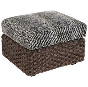 Kilimanjaro Black Upholstered Rectangular Outdoor Ottoman