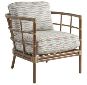 Sandpiper Bay Pink and White Upholstered Outdoor Lounge Chair