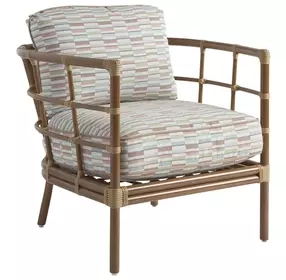 Sandpiper Bay Pink and White Upholstered Outdoor Lounge Chair