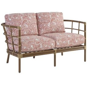 Sandpiper Bay Pink and White 58" Outdoor Loveseat