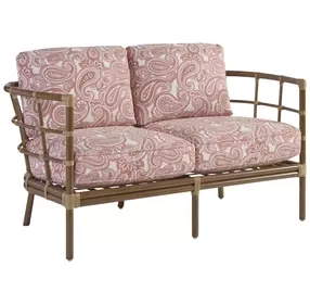 Sandpiper Bay Pink and White Outdoor 58" Loveseat