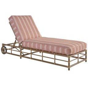 Sandpiper Bay Pink and White 82" Outdoor Chaise Lounge