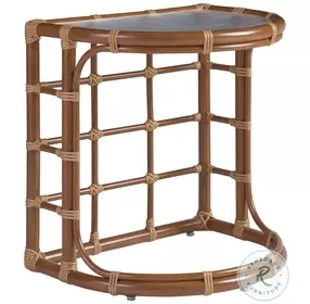 Sandpiper Bay Brown Outdoor Demilune End Table