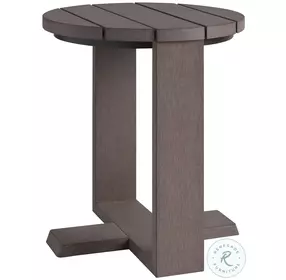 Mozambique Taupe Gray Outdoor Round Accent Table