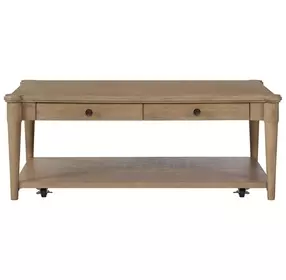 Wilmington Sand Wood Top Cocktail Table with Casters