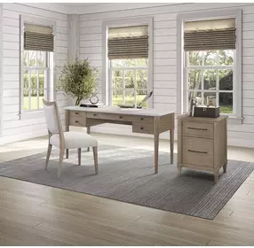 Wilmington Sand 5 Drawer Home Office Set