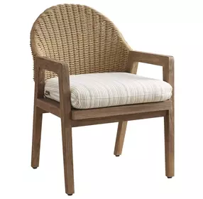 Isle of Palms Beige Upholstered Outdoor Arm Chair