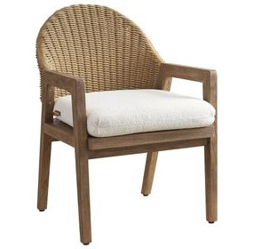Isle of Palms Ivory Upholstered Outdoor Arm Chair