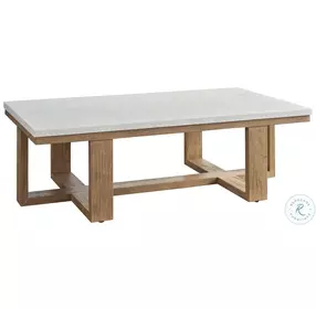 Isle of Palms Mocha and White Agate Stone Top Rectangular Outdoor Cocktail Table