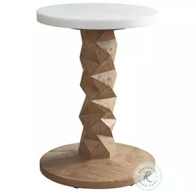 Isle of Palms Mocha and White Agate Stone Top Outdoor Accent Table