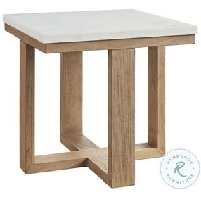 Isle of Palms Mocha and White Agate Stone Top Square Outdoor End Table