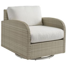Sand Dune Cream Upholstered Outdoor Swivel Lounge Chair