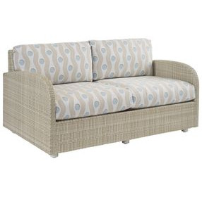 Sand Dune Cream and Blue Outdoor 60" Loveseat