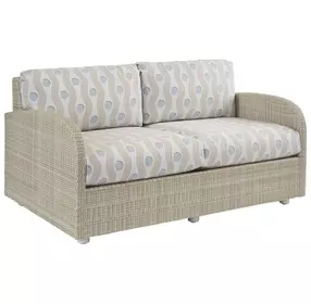 Sand Dune Cream and Blue Outdoor 60" Loveseat