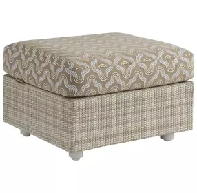 Sand Dune Brown and Beige Upholstered Outdoor Rectangular Ottoman