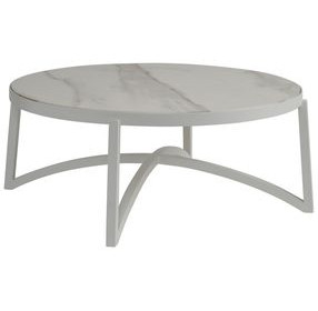 Sand Dune Cream Outdoor Round Stone Top Cocktail Table
