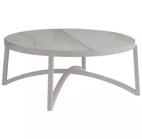 Sand Dune Cream Outdoor Round Stone Top Cocktail Table