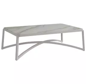 Sand Dune Cream Outdoor Rectangular Stone Top Cocktail Table