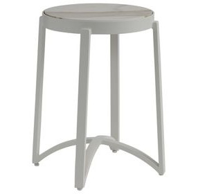 Sand Dune Cream Outdoor Round Stone Top Accent Table
