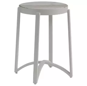 Sand Dune Cream Outdoor Round Stone Top Accent Table