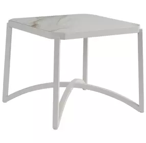 Sand Dune Cream Outdoor Square Stone Top End Table