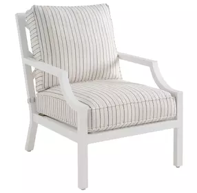 Island Classic Beige and Brown Upholstered Outdoor Lounge Chair