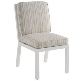 Island Classic Beige and Brown Upholstered Outdoor Side Chair
