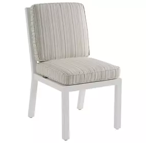 Island Classic Beige and Brown Upholstered Outdoor Side Chair