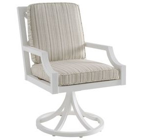 Island Classic Beige and Brown Upholstered Outdoor Swivel Rocker Arm Chair
