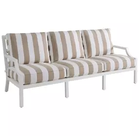Island Classic White and Brown Outdoor 86" Sofa