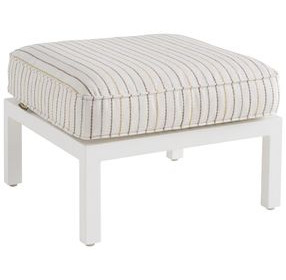 Island Classic Cream and Brown Upholstered Outdoor Rectangular Ottoman