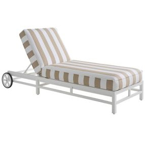Island Classic White and Brown Outdoor 85" Chaise