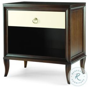 Tribeca American Walnut And Cream 1 Drawer Nightstand