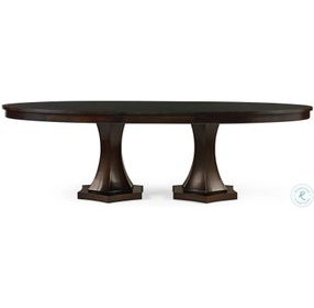Tribeca American Walnut 80" Double Extendable Pedestal Dining Table