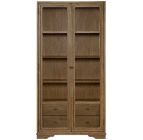 Magnolia Almond 2 Glass Door Tall Display Cabinet