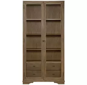 Magnolia Almond 2 Glass Door Tall Display Cabinet