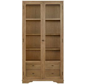 Magnolia Cashew 2 Glass Door Tall Display Cabinet
