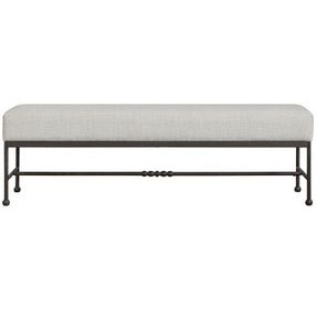 Magnolia White Upholstered Bed Bench