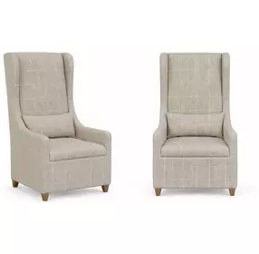 Magnolia Gray Upholstered Host Chair with Pillow Set of 2
