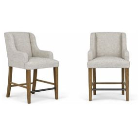 Magnolia Gray and Almond Upholstered Counter Height Stool Set of 2