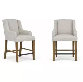 Magnolia Gray and Almond Upholstered Counter Height Stool Set of 2
