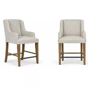 Magnolia Gray and Cashew Upholstered Counter Height Stool Set of 2