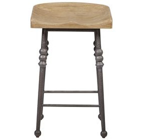 Magnolia Cashew and Gray Counter Height Saddle Stool Set of 2