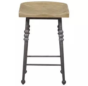 Magnolia Cashew and Gray Counter Height Saddle Stool Set of 2