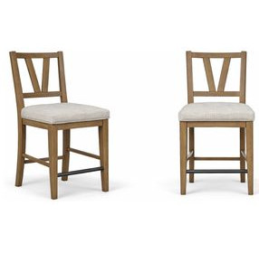 Magnolia Almond Counter Height Slat Back Chair Set of 2