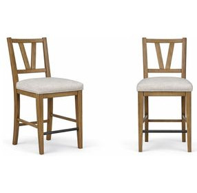 Magnolia Cashew Counter Height Slat Back Chair Set of 2