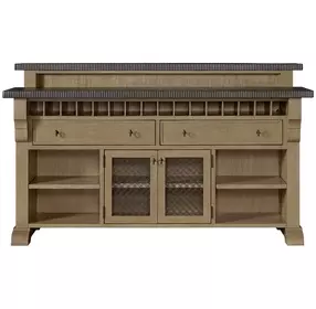 Magnolia Cashew and Gray 2 Door Bar Cabinet